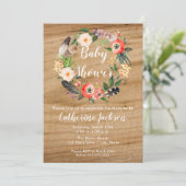 Fleurs d'aquarelle Boho | Invitation Baby shower (Debout devant)