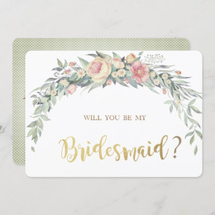 Fleurs d'aquarelle, Carte de servante Pois