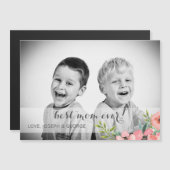 Fleurs d'aquarelle Carte photo de la Fête des mère (Devant / Derrière)