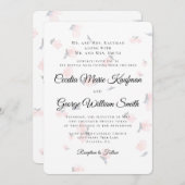 Fleurs d'aquarelle catholique Faire-part de mariag (Devant / Derrière)