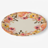 Fleurs d'aquarelle d'automne Assiette en papier (Angle)