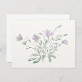 Fleurs d'aquarelle de carte postale (Devant / Derrière)