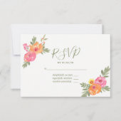 Fleurs d'aquarelle de mariage de printemps RSVP (Devant)