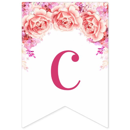 Fleurs d'aquarelle de rose de bannière de (Premier drapeau)