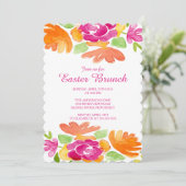 Fleurs d'aquarelle Dîner de Pâques Invitation (Debout devant)