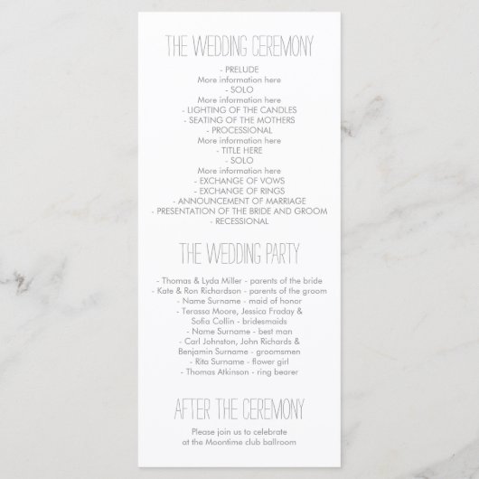 Fleurs d'aquarelle Élégants programmes de mariage (Dos)