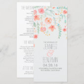 Fleurs d'aquarelle Élégants programmes de mariage (Devant / Derrière)