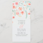 Fleurs d'aquarelle Élégants programmes de mariage (Devant)