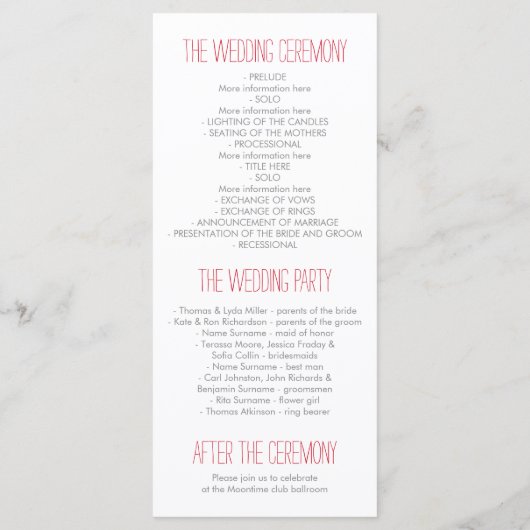 Fleurs d'aquarelle Élégants programmes Mariages de (Dos)