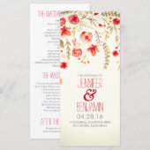 Fleurs d'aquarelle Élégants programmes Mariages de (Devant / Derrière)