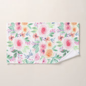 Fleurs d'aquarelle et feuilles (Serviette à main)