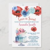 Fleurs d'aquarelle et gâteaux Invitation à la douc (Devant)