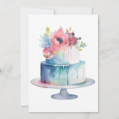 Fleurs d'aquarelle et gâteaux Invitation à la douc (Dos)