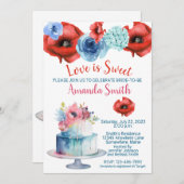 Fleurs d'aquarelle et gâteaux Invitation à la douc (Devant / Derrière)