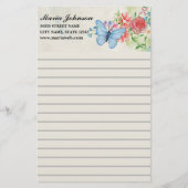 fleurs d'aquarelle et papeterie lignée pour entrep (Devant)