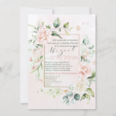 Fleurs d'aquarelle Invitation Bat mitzvah hébraïqu (Devant)