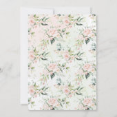 Fleurs d'aquarelle Invitation Bat mitzvah hébraïqu (Dos)