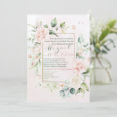 Fleurs d'aquarelle Invitation Bat mitzvah hébraïqu (Debout devant)