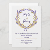 fleurs d'aquarelle invitation carte de désherbage (Devant / Derrière)