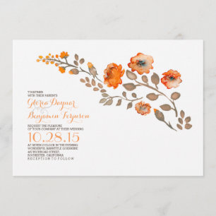 Fleurs d'aquarelle - invitation de mariage de