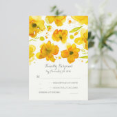 fleurs d'aquarelle jaune mariage romantique RSVP (Debout devant)