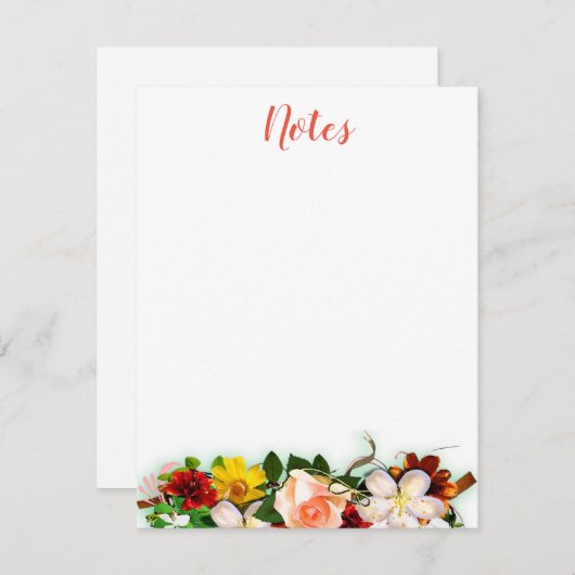 Fleurs d'aquarelle Modèle manuscrites (Devant / Derrière)