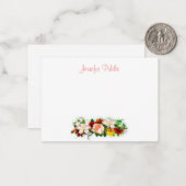 Fleurs d'aquarelle Modèle texte manuscrit (Devant/Arrière en situation)