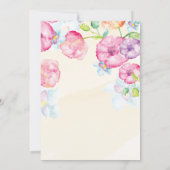 Fleurs d'aquarelle modernes Invitation Baby shower (Dos)