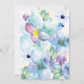 Fleurs d'aquarelle modernes Invitation Baby shower (Dos)
