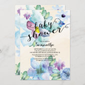 Fleurs d'aquarelle modernes Invitation Baby shower (Devant / Derrière)