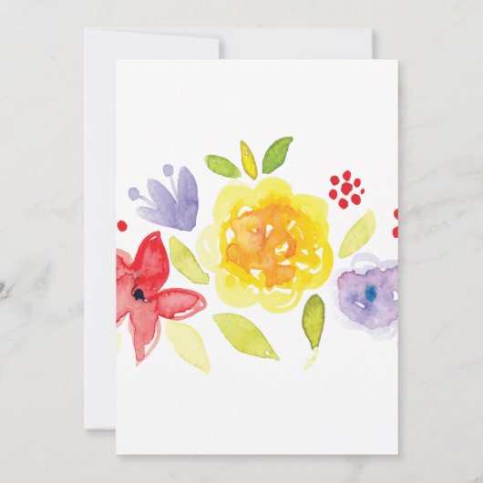 Fleurs d'aquarelle modernes Invitation de douche n (Dos)