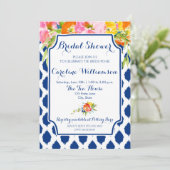 Fleurs d'aquarelle modernes Invitation de douche n (Debout devant)