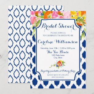 Fleurs d'aquarelle modernes Invitation de douche n