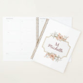 Fleurs d'aquarelle modernes Monogramme Nom du scri (Devant avec enveloppe)