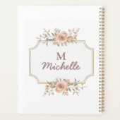 Fleurs d'aquarelle modernes Monogramme Nom du scri (Dos)