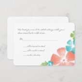 Fleurs d'aquarelle multitropicale Mariage RSVP (Devant / Derrière)