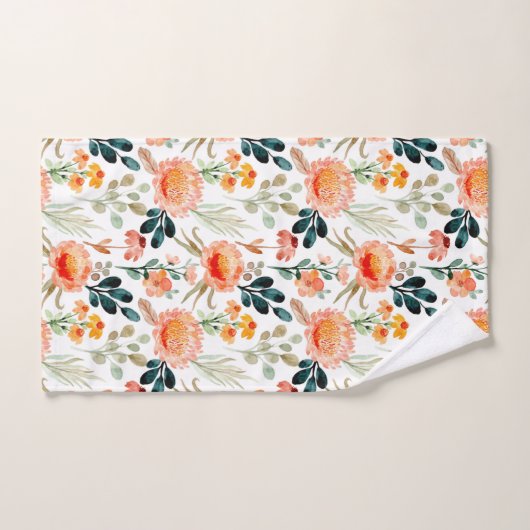 Fleurs d'aquarelle orange (Serviette à main)