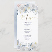 fleurs d'aquarelle pâle Menu mariage (Devant / Derrière)