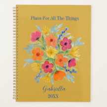 Fleurs d'aquarelle personnalisées sur Jaune