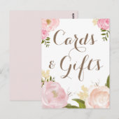 Fleurs d'aquarelle romantique Cartes et cadeaux Ma (Devant / Derrière)