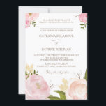Fleurs d'aquarelle romantique Faire-part de mariag<br><div class="desc">Faire-part de mariage Whimsical avec de belles aquarelles illustrations de pivoines et de rose. Il s'agit d'une partie d'une suite mariage. Des éléments correspondants sont disponibles.</div>