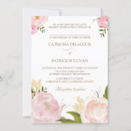 Fleurs d'aquarelle romantique Faire-part de mariag