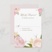 Fleurs d'aquarelle romantique Mariage Carte RSVP I (Devant / Derrière)