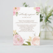 Fleurs d'aquarelle romantique Mariage RSVP Card II (Debout devant)
