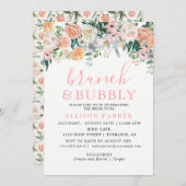 Fleurs d'aquarelle romantiques Cartes de Brunch & (Devant / Derrière)