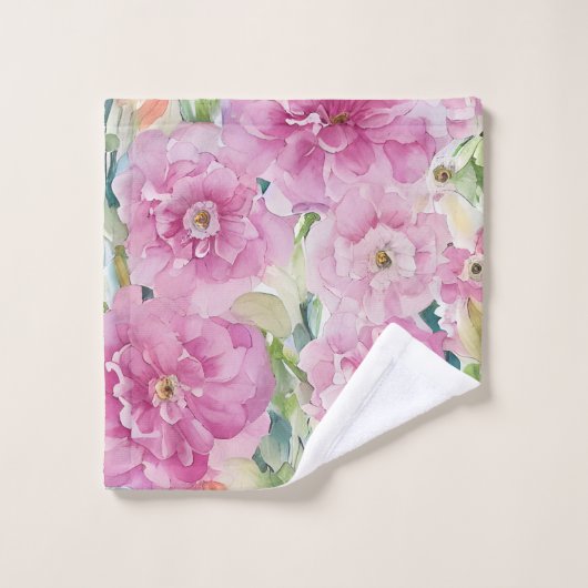 Fleurs d'aquarelle rose (Gant de toilette)
