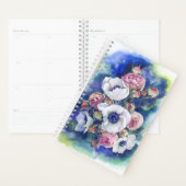 Fleurs d'aquarelle rose anémone flux d'illustratio (Devant avec enveloppe)