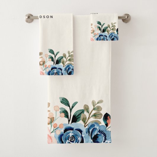 Fleurs d'aquarelle rose et bleu (En situation)