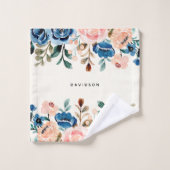 Fleurs d'aquarelle rose et bleu (Gant de toilette)