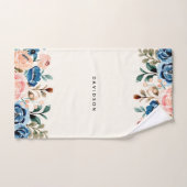 Fleurs d'aquarelle rose et bleu (Serviette à main)